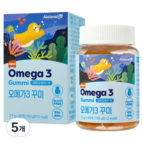 네추럴라이즈 오메가3 꾸미, 60정, 5개