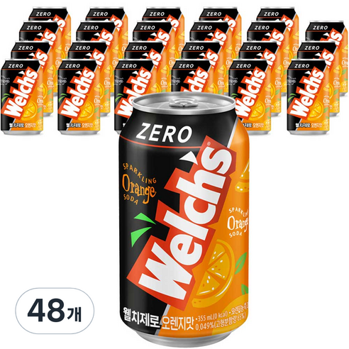웰치스 제로 오렌지맛, 355ml, 48개