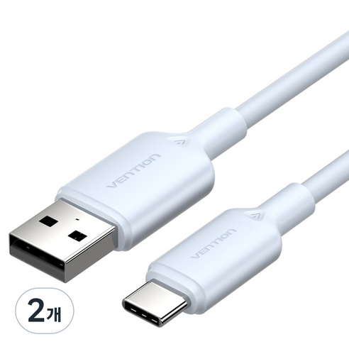 벤션 C타입 USB 고속충전 케이블, 블루, 2개, 1m