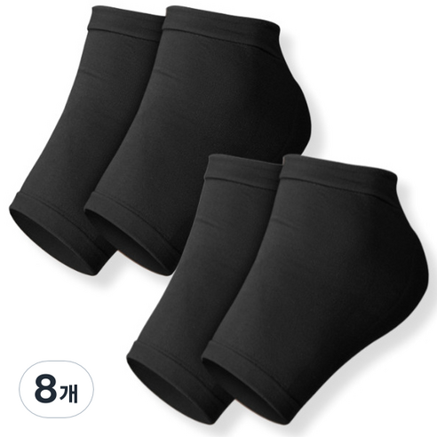 맥라이프 풋케어 발뒤꿈치 보호패드 양말 블랙 2쌍, 2개입, 8개