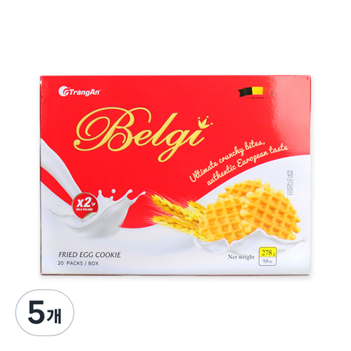 우리가스토리 벨기 에그 버터와플 쿠키 20p, 5개, 278g
