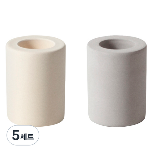 레이지소사이어티 규조토 홀더 미니 2종, 라이트그레이, 아이보리, 5세트