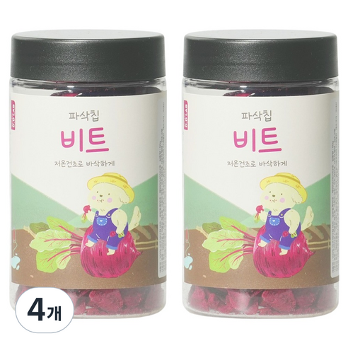 댕댕이연구소 강아지 디디랩 파삭칩 저온건조 과일 채소 간식, 4개, 50g, 비트