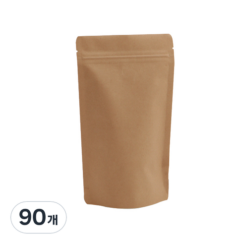 봄91 지퍼스탠드 양면 크라프트 지퍼백 소, 90개