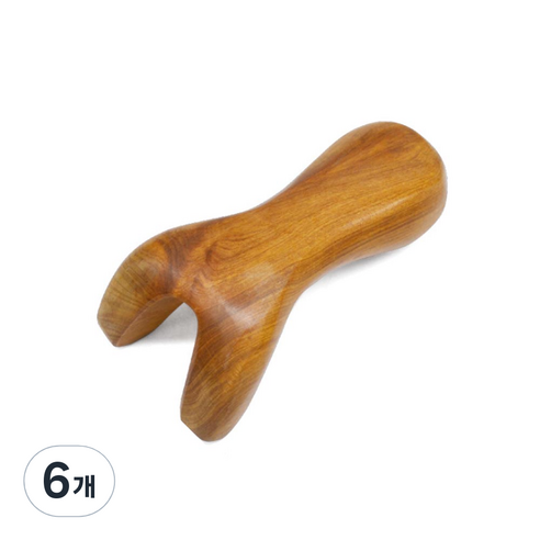 라이프포인트 괄사 지압 마사지기, 6개, 우드(Y자)