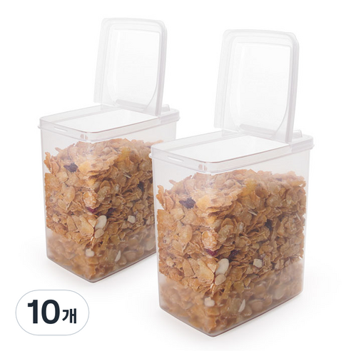 나카야 스탠딩 캐니스터 밀폐용기, 1.7L, 10개