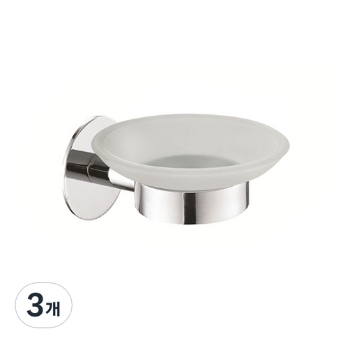 완겔 접착식 에드 비누 받침대 GJ-R1108, 실버, 3개