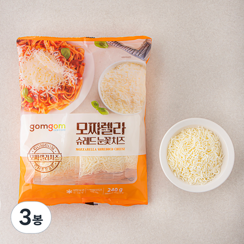 곰곰 모짜렐라 눈꽃치즈, 60g, 4개입, 3봉