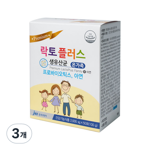 중외제약 락토플러스 온가족 생유산균, 100g, 3개