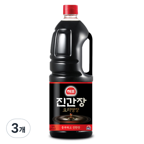 해표 진간장, 1.8L, 3개
