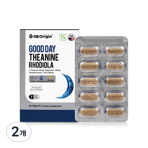 엔젯오리진 굿데이 테아닌 로디올라, 30정, 1350mg, 2개