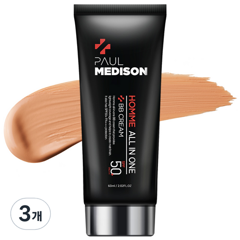 폴메디슨 옴므 올인원 비비크림 60ml SPF 50+ PA+++, 3개