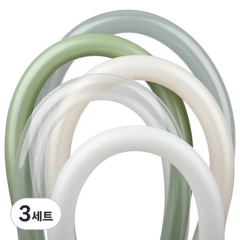 셈퍼텍스 요술풍선 5종 x 8p 세트 260s, 화이트, 파스텔더스크크림, 클리어, 유칼립투스, 파스텔더스크로럴그린, 3세트