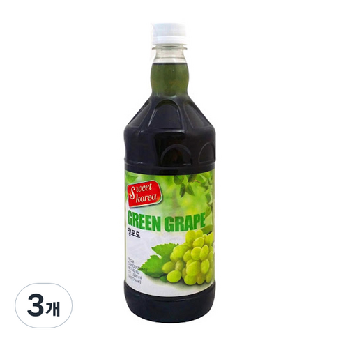스위트코리아 청포도 액상 음료, 1000ml, 3개