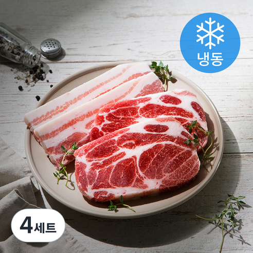 6다이닝 듀록 삼겹살 300g + 목살 300g (냉동), 4세트