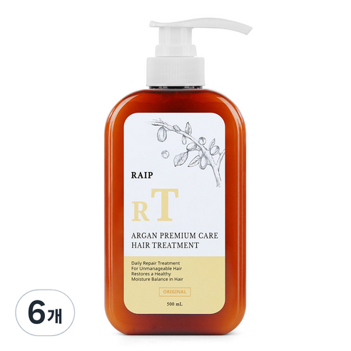 라입 아르간 프리미엄케어 트리트먼트 오리지널, 500ml, 6개