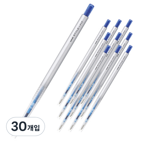 스타일핏 유니 단색펜 UMN-139 0.38mm, 블루, 30개입