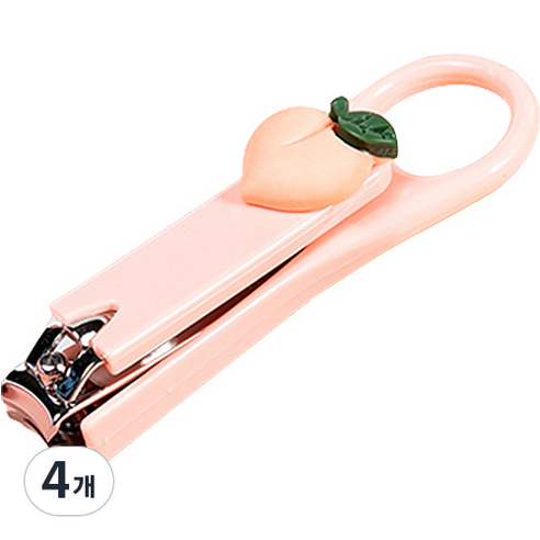다윗트 귀여운 캐릭터 손톱깍이, 4개, 복숭아