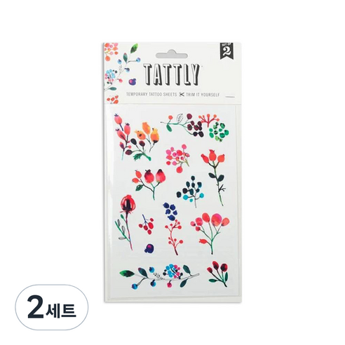 태틀리 타투 스티커 시트 2p, 와일드 베리즈, 2세트