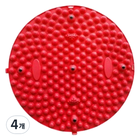 보니토리 지압매트 발마사지 원형 55cm, 레드, 4개