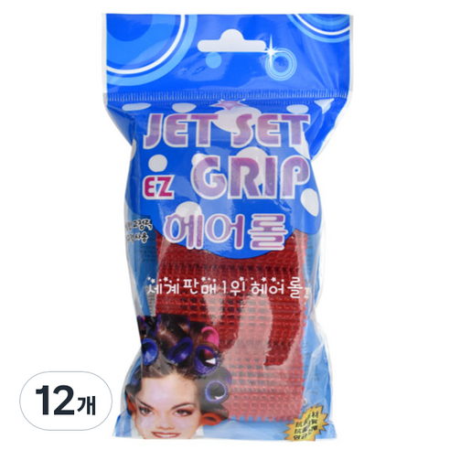 제트세트 헤어롤, 12개, 레드
