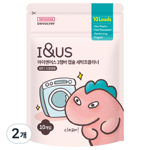 아이앤어스 3챔버 캡슐 세탁조클리너 10p, 110g, 2개
