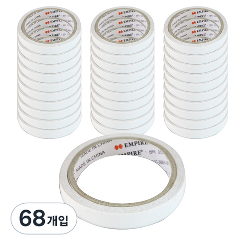 엠파이어 양면테이프 15mm x 10m, 화이트, 68개입