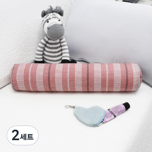 베드앤데코 에브리데이 경추 목베개 + 솜 세트, 크레욘핑크, 2세트