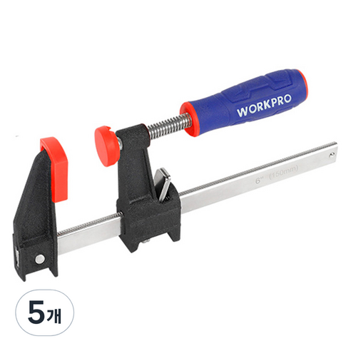 워크프로 고급 스틸퀵 클램프 150mm WP232030, 5개