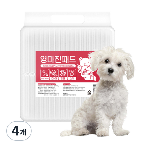영마진 강아지 배변패드 스탠다드 20g, 4개, 100개입
