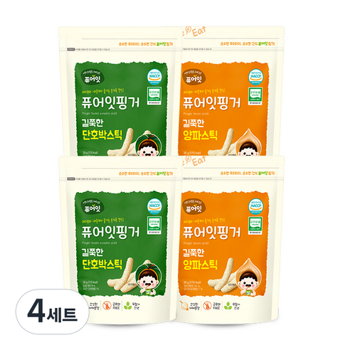 퓨어잇 핑거 길쭉한 단호박스틱 2p + 양파스틱 2p, 단호박, 양파, 4세트