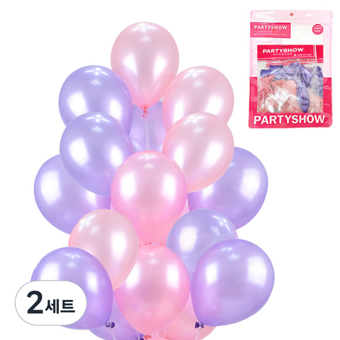 파티쇼 파티 장식 풍선 2종 x 10p 세트, 펄 라이트라벤다, 펄 라이트핑크, 2세트