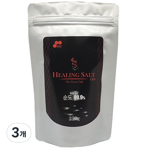 힐링솔트 용융로 가는소금, 250g, 3개
