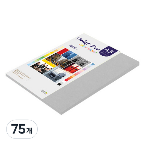종이문화 프린트프로 두꺼운 칼라복사지 No 31 그레이 205g, A3, 75개