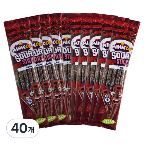 미니꼬 비건젤리 사우어 롱롱 스틱 콜라향, 50g, 40개