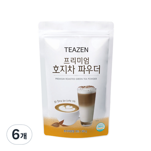 티젠 프피미엄 호지차 파우더, 500g, 1개입, 6개