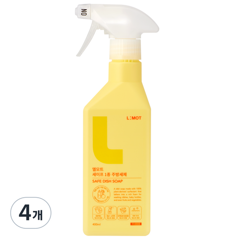엘모트 세이프 1종 주방세제, 400ml, 4개