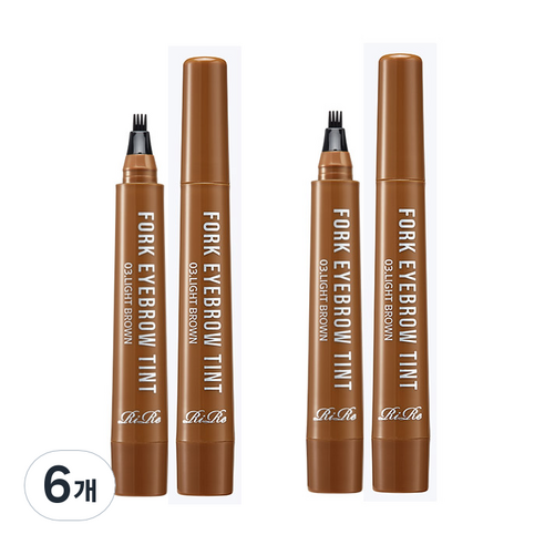 리르 포크 아이브로우 틴트 2g, 3호 라이트 브라운, 6개