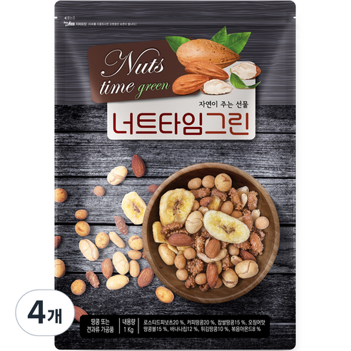너트타임 그린 리필, 1kg, 4개