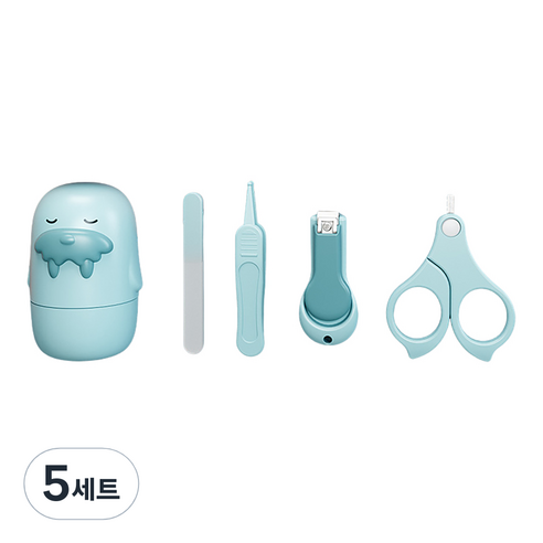 잇곰 바다사자 유아 손톱깎이 4종 세트, 블루, 5세트