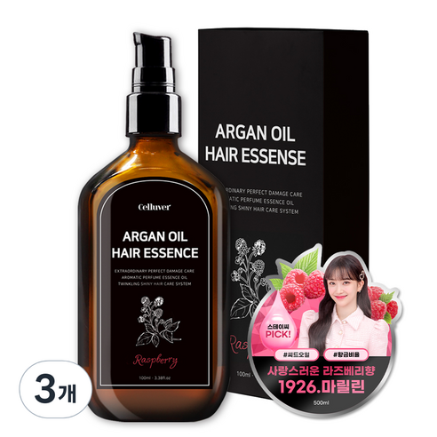 셀러버쉬폰향수 아르간 퍼퓸 헤어오일 마릴린, 3개, 100ml