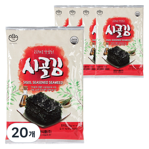 시골 시골김 전장김, 20g, 20개