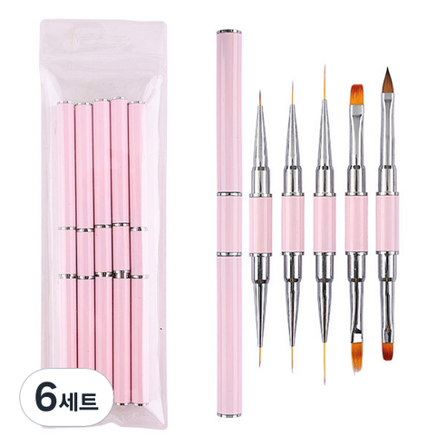 카카스 네일브러쉬 5종 세트, KN-B3055, 6세트
