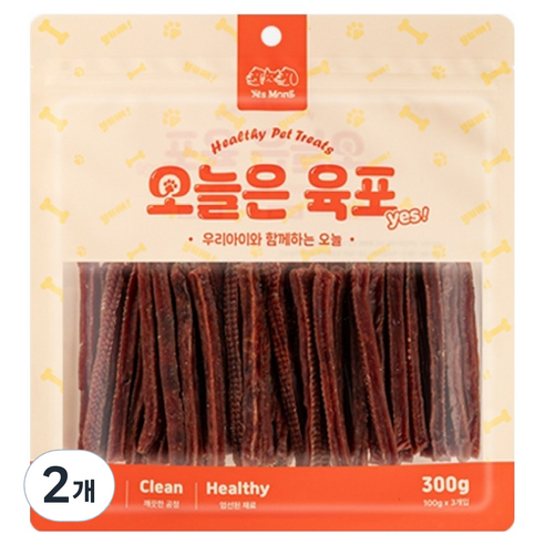 예스몽 강아지 오늘은 육포, 2개, 300g, 오리가슴살 스틱