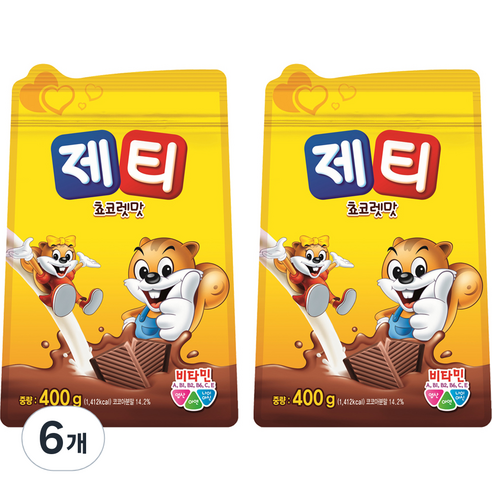 제티 쵸코렛맛 분말, 400g, 6개