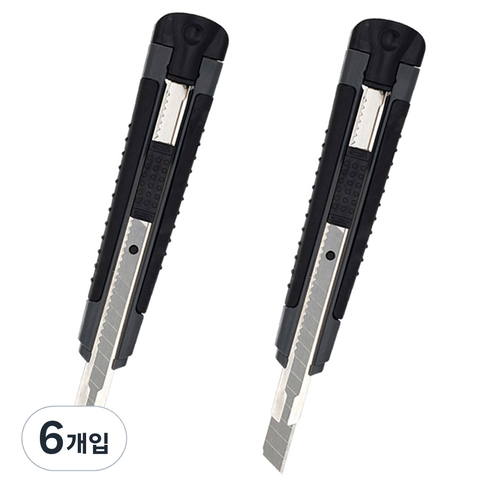 피스코리아 고급 커터칼 대, 블랙, 6개입
