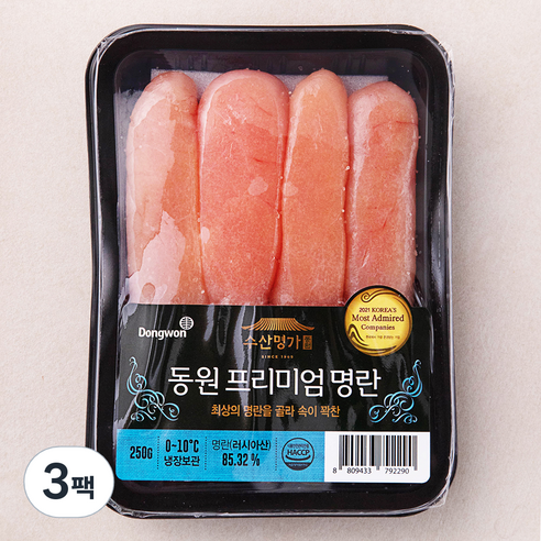 동원산업 프리미엄 명란, 250g, 3팩