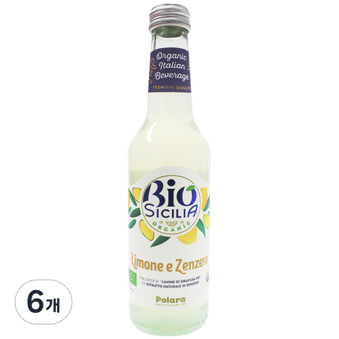 폴라라 유기농 레몬생강 탄산음료, 275ml, 6개