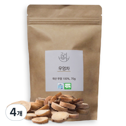 고이담아 유기농 우엉차 슬라이스, 70g, 1개입, 4개