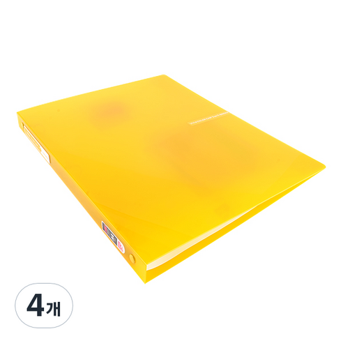 알파 비비드 컬러칩 O링바인더 A4 3공 2cm, 노랑, 4개